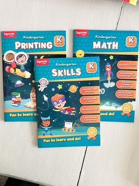 NWT Kindergarten Summer Learning Workbook Set Math Printing Skills Homeschool